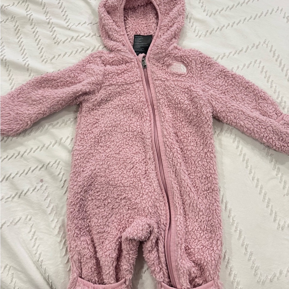 The North Face Pink Fleece Kids Footie